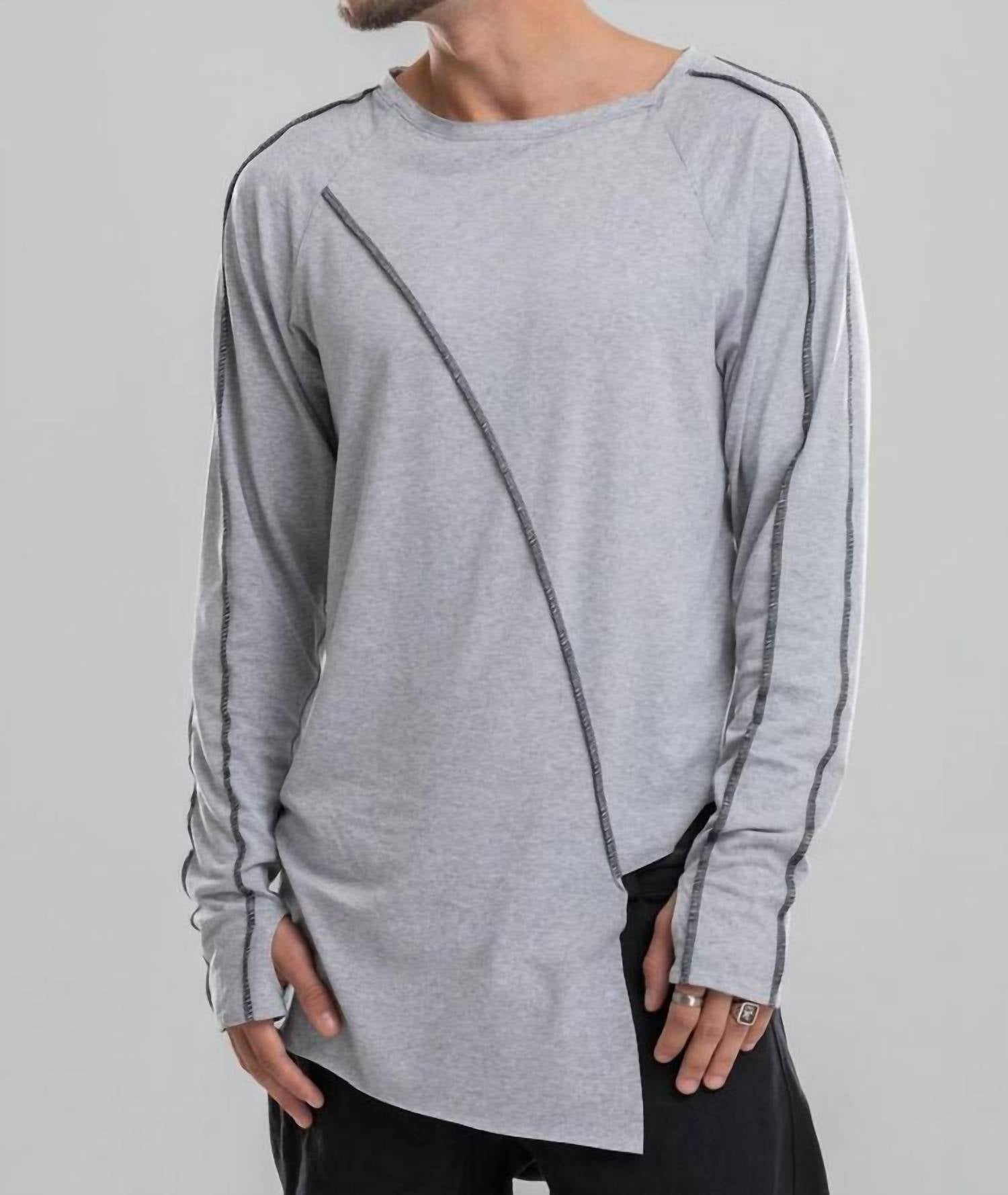 Long Sleeve Melange Asymmetric Jumper