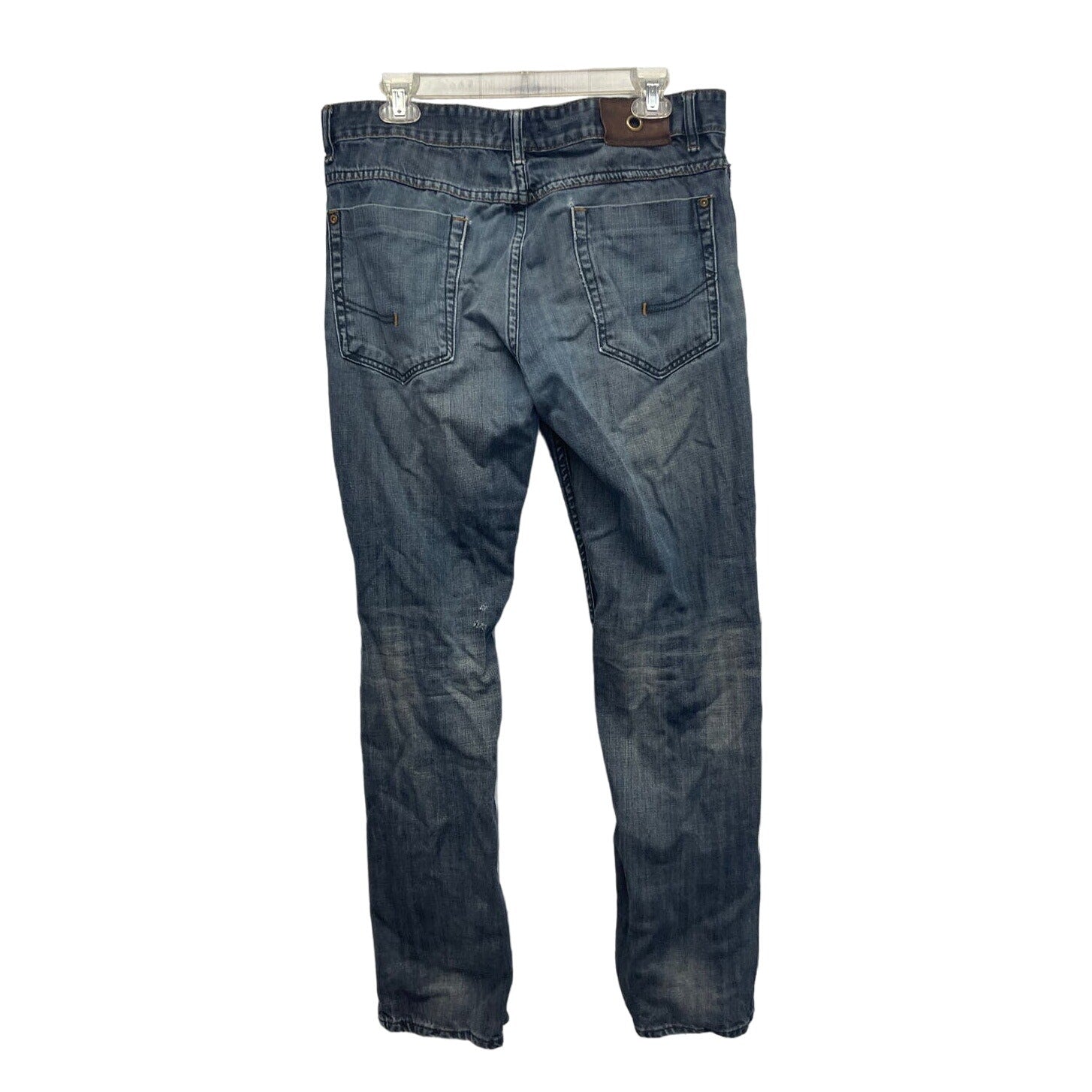 Lindbergh Womens 34 X 32 Cotton Blend Straight Leg Stretch Denim Blue Jeans