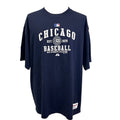Majestic MLB Mens 2XL Chicago Baseball 100% Cotton Navy Short Sleeve Tee Shirt