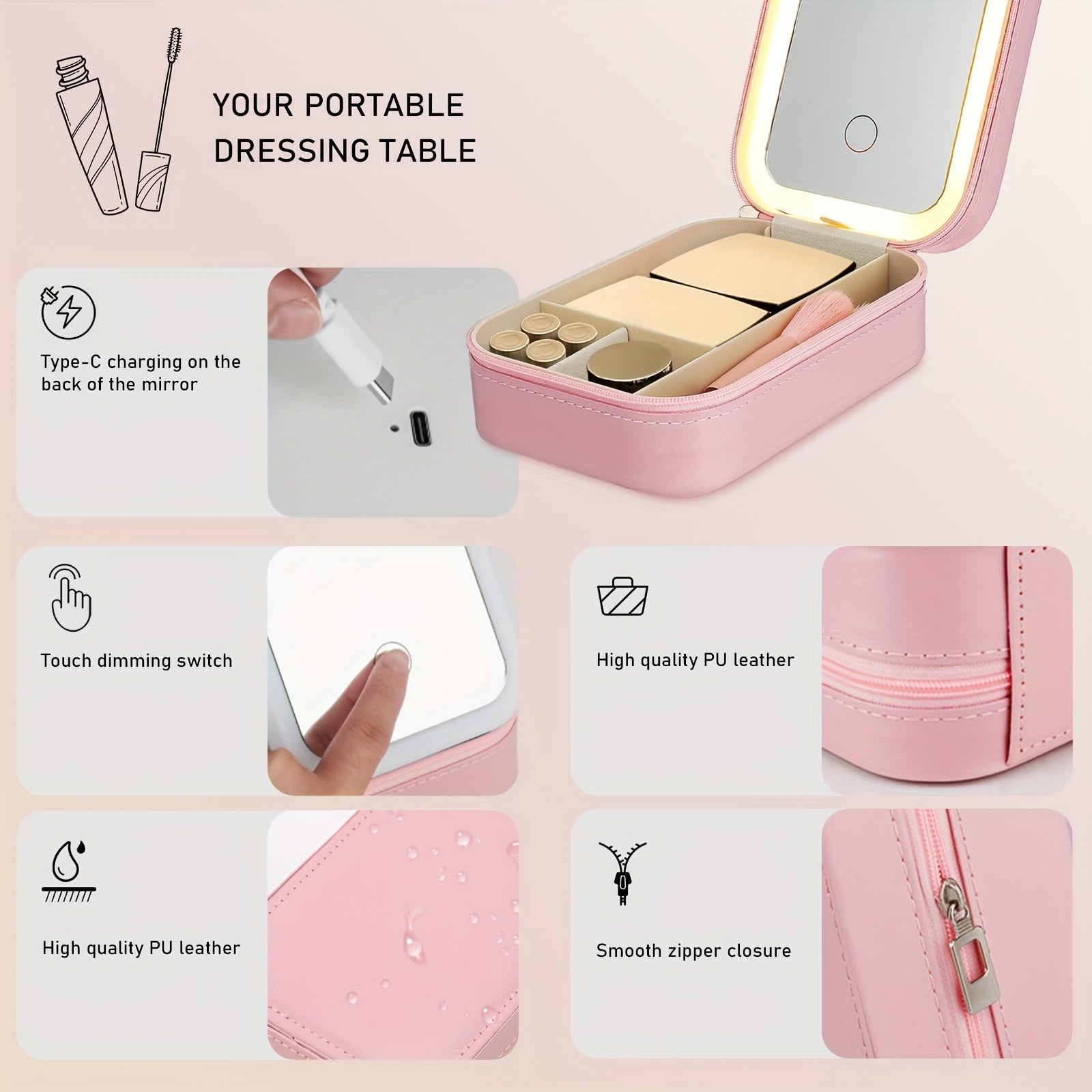 Makeup Mirror Case Organizer