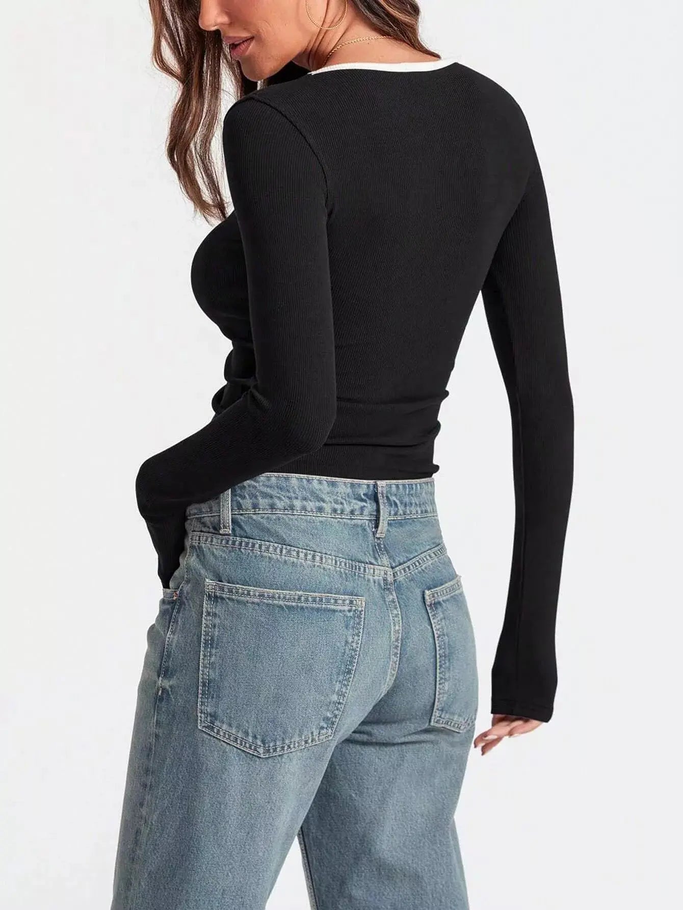 Scoop Neck Long Sleeve T Shirt