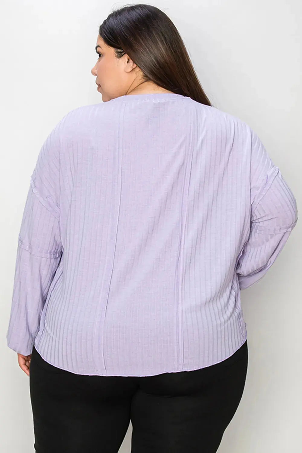 Basic Bae Full Size Round Neck Ribbed Long Sleeve T Shirt