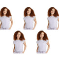 New 5-Pack Hanes Womens Medium Purple Ringspun Cotton Cap Sleeve Muscle Tees