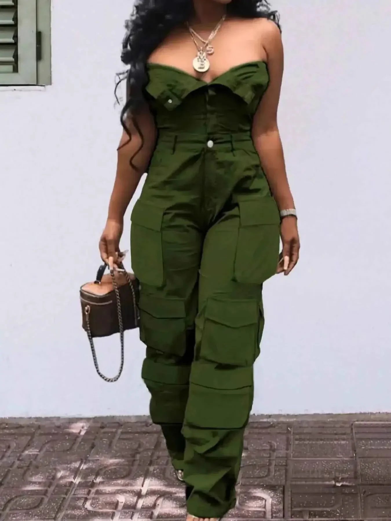 Tube Snap Down : Cargo Jumpsuit