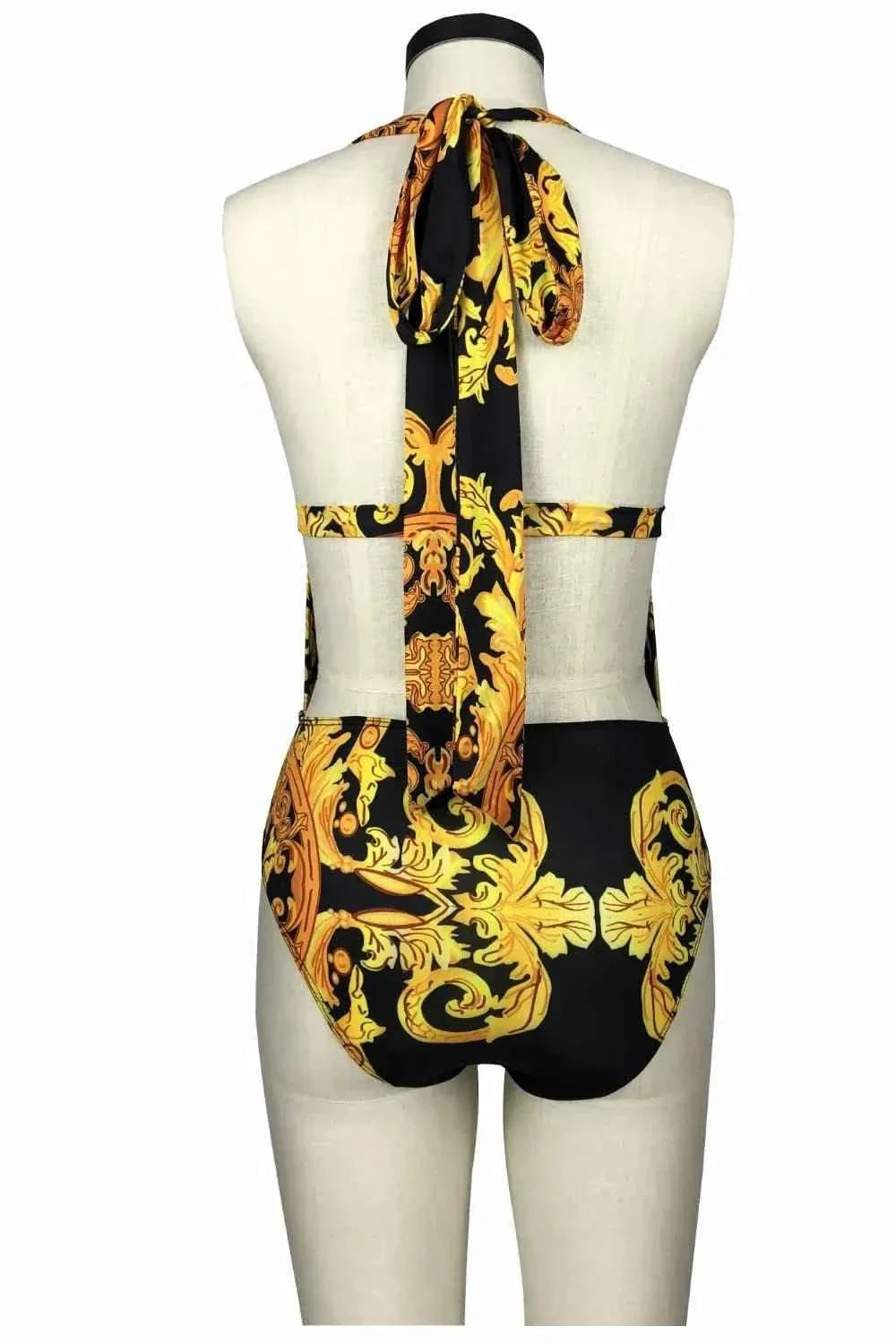 Printed Elegant One-Piece : Cover Up Swim Set