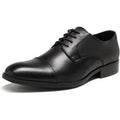 Bruno Marc Mens Size 7 Black Lace Up Faux Leather Small Heel Oxford Dress Shoes