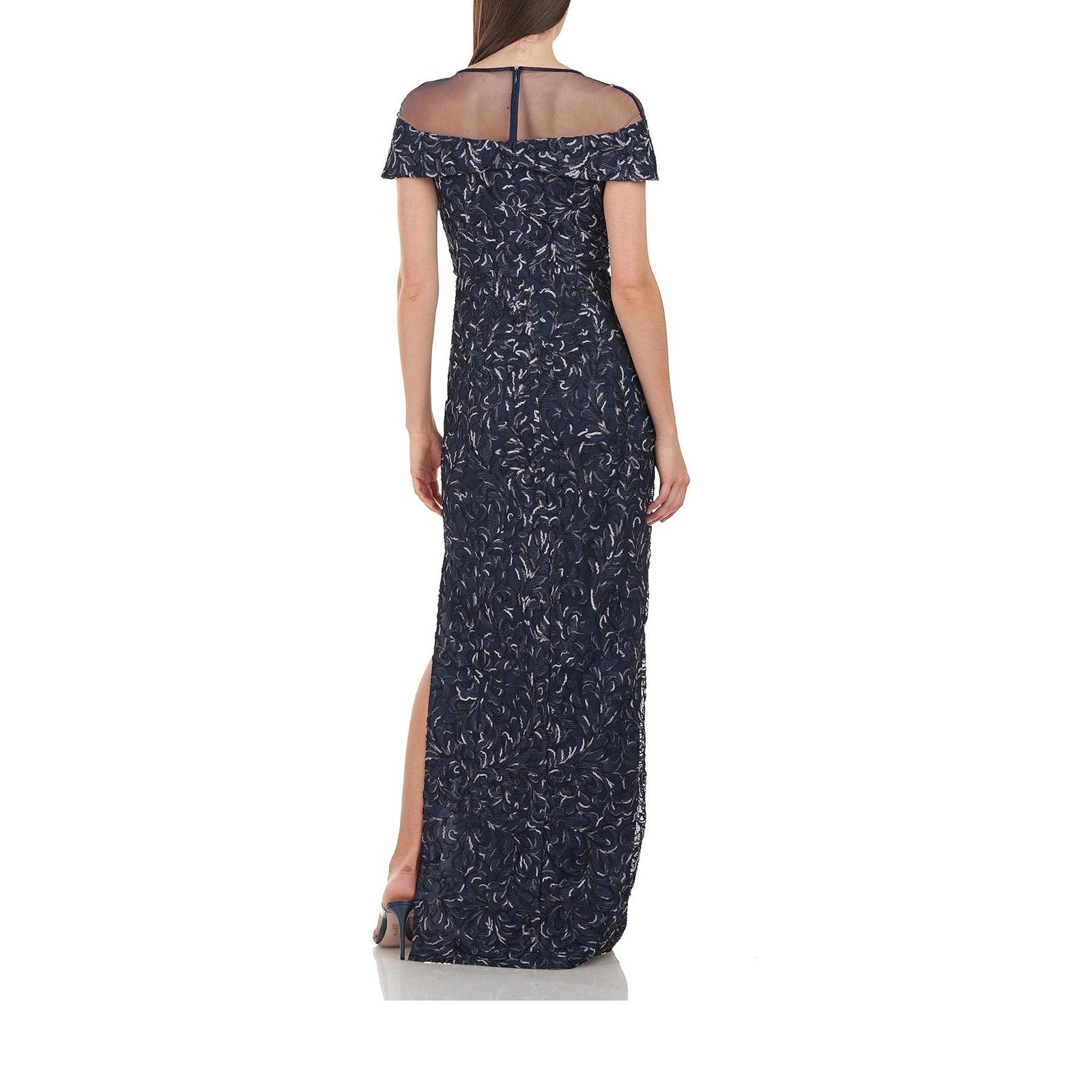 JS Collections Womens Size 16 Reese Twist Column Short Sleeve Lined Maxi Dress