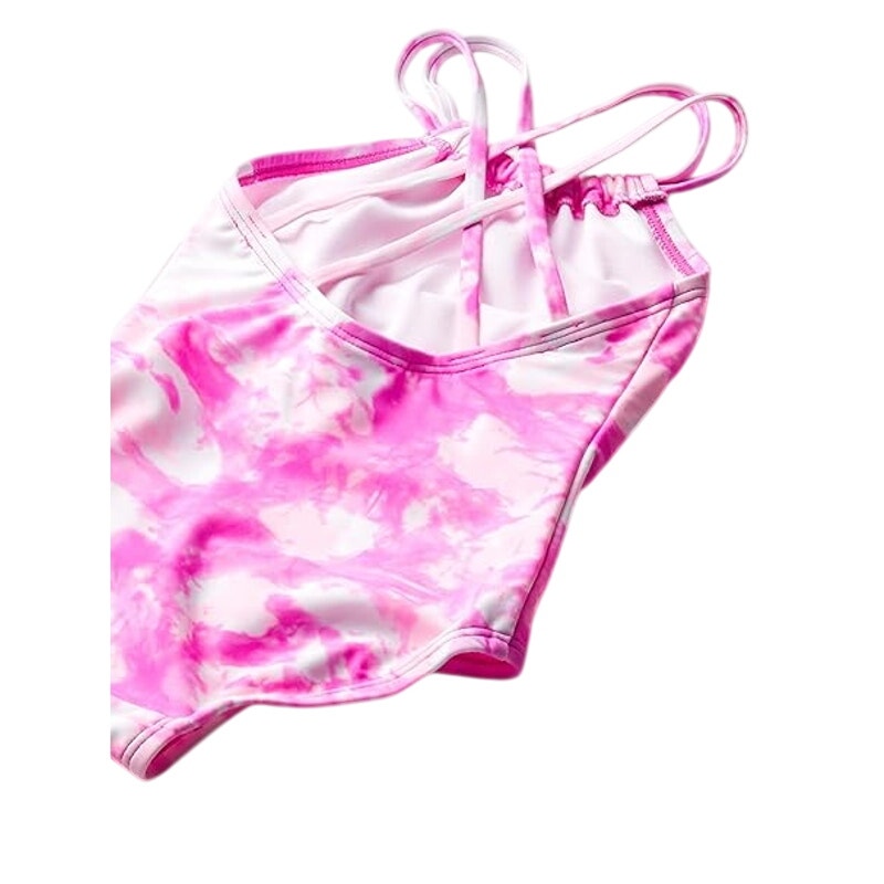 New Kanu Surf Girls Size 10 Pink Jasmine Beach Sport Halter One Piece Swimsuit