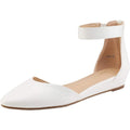 Dream Pairs Womens Size 10 White Pointy Toe Ankle Strap 1" Low Wedge Heel Shoes