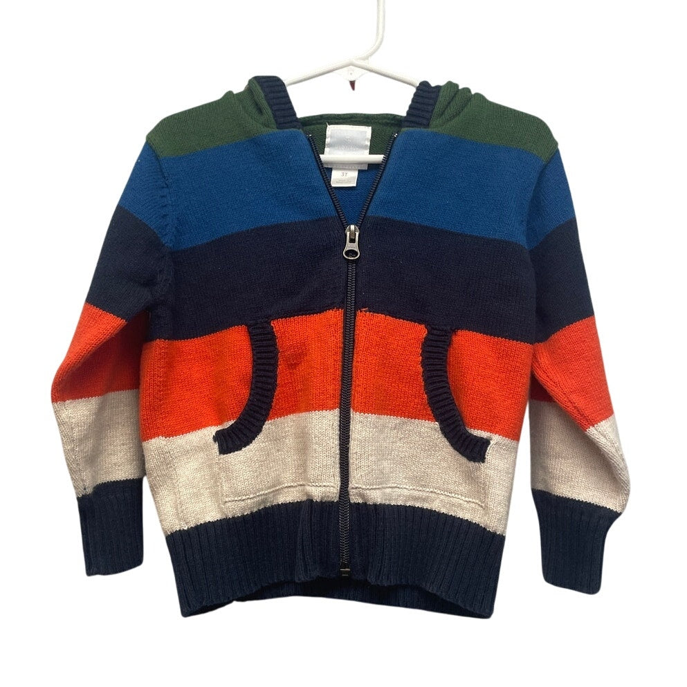 Old Navy Boys 3T Cotton Long Sleeve Full Zip Hooded Sweater Jacket