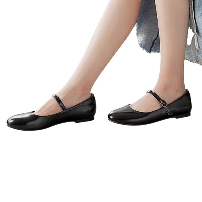Rekayla Womens Size 8 Black Mary Jane Slip On Ballet Flat Round Toe Shoes
