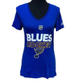 Adidas Womens Small NHL St Louis Blues Ultimate 100% Polyester V-Neck Ladies Tee