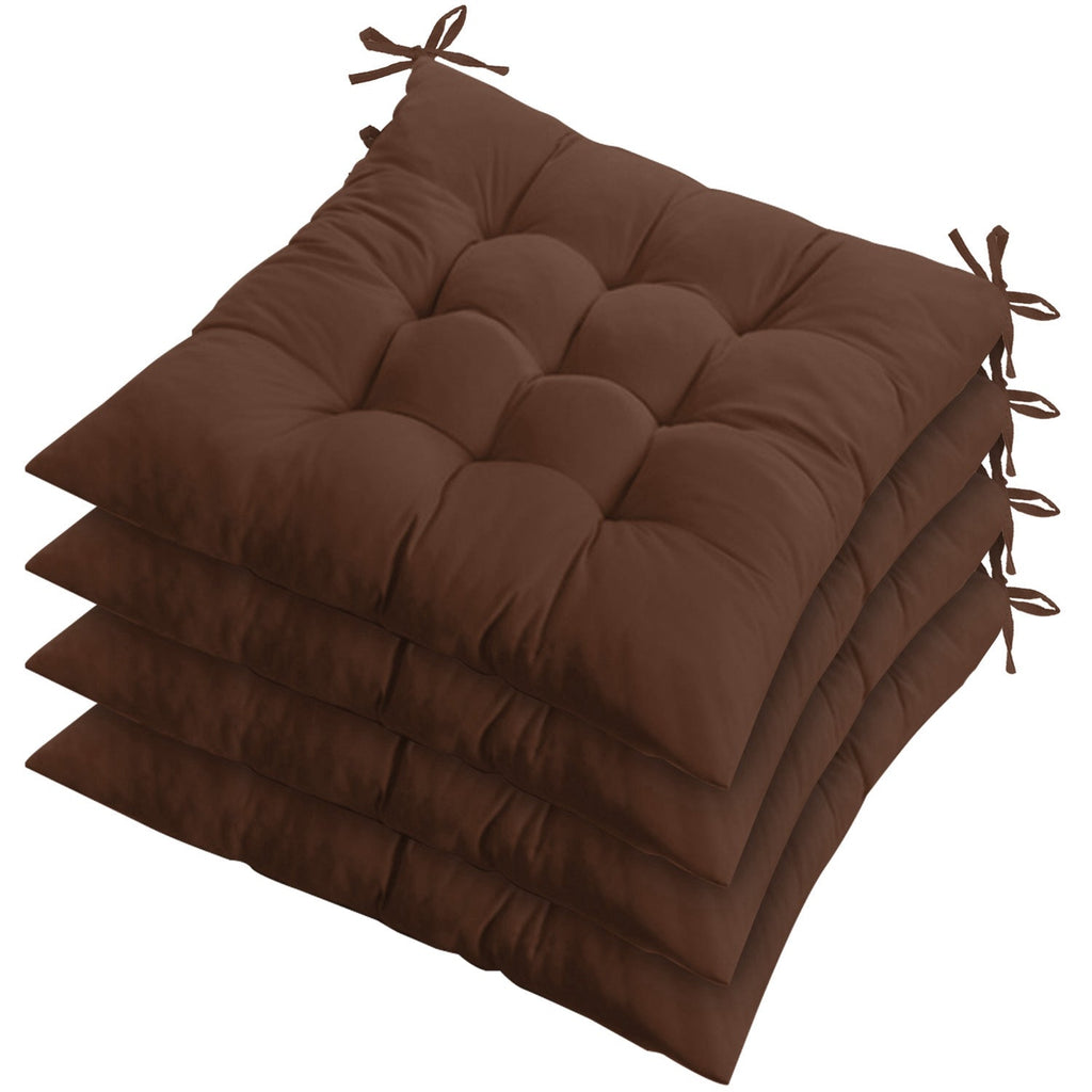 4Pcs Chair Cushion Pads Pillow 15.75x15.75x2.37in Soft Tie On Square Sitting Mats For Home Office Car Sitting Travel