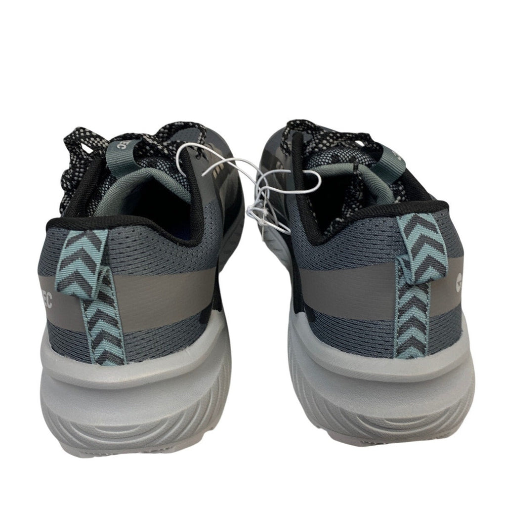 New In Box Hi-Tec Mens Size 9.5 Black Gray Mesh Lace Up Athletic Tennis Shoes