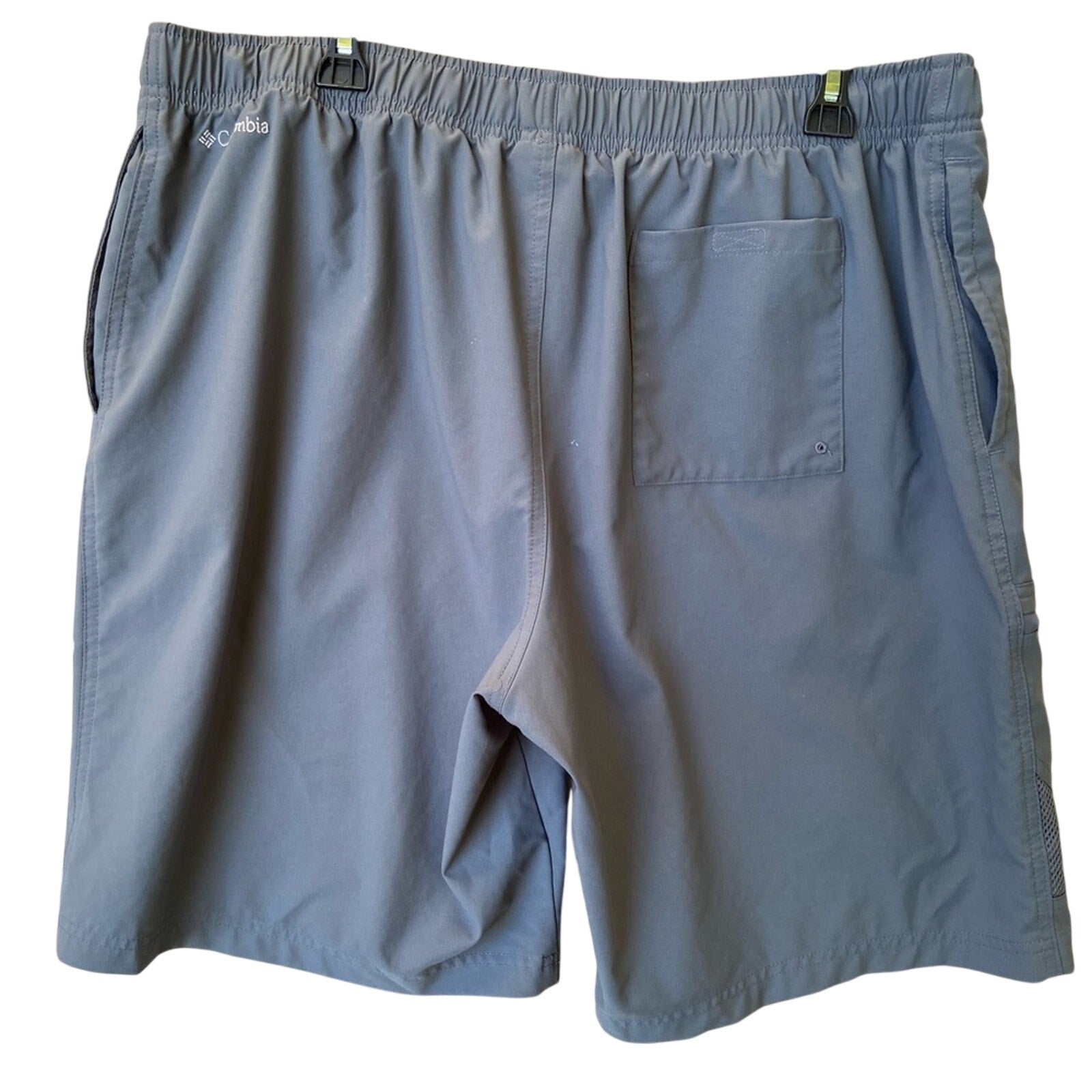 Columbia Mens XL 100% Polyester Elastic Belted Waist Gray Athletic Shorts