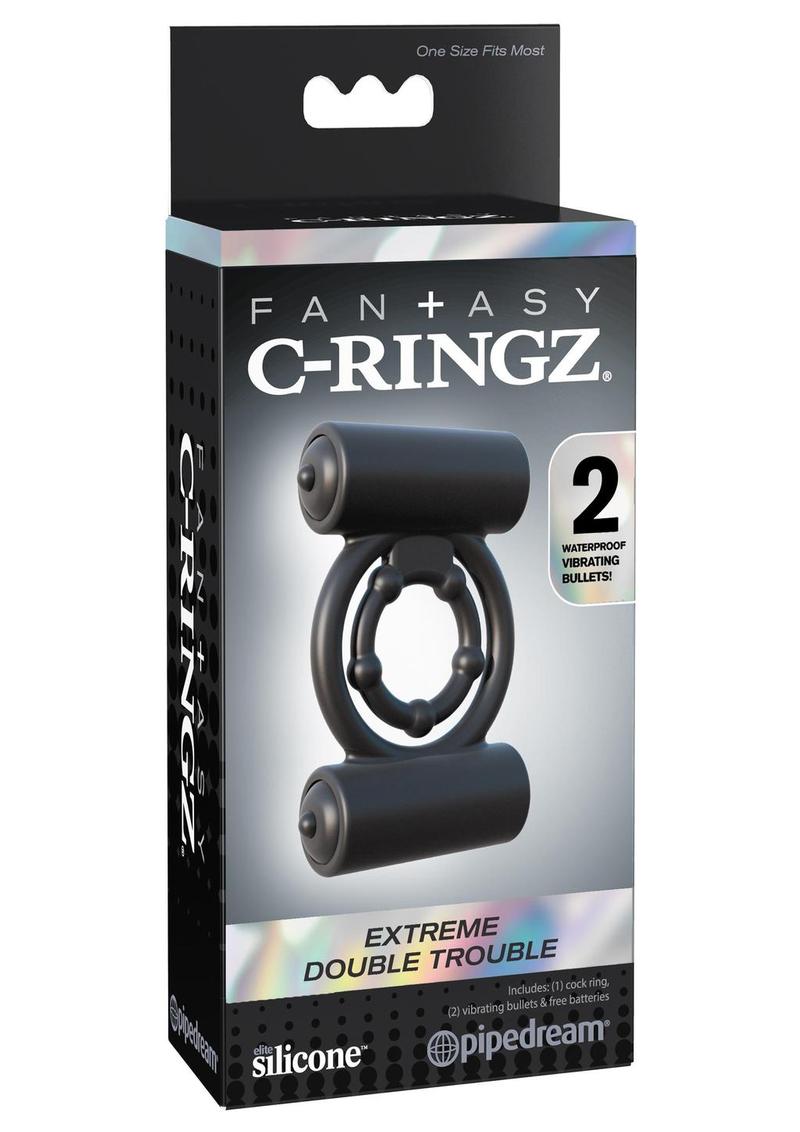 Fantasy C-Ringz Silicone Extreme Double Trouble Cock Ring with Bullets
