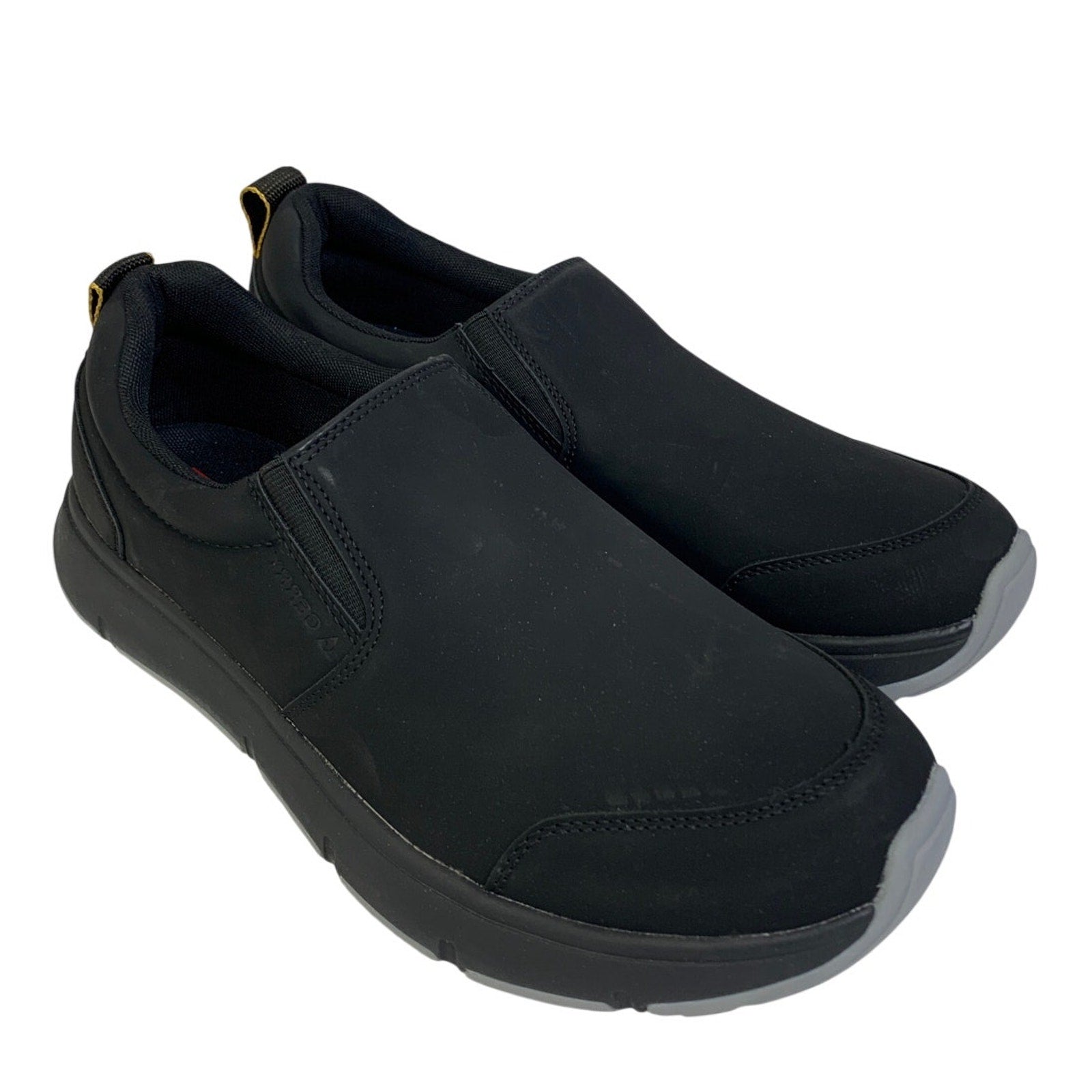 Gerry Mens Size 12 Black Faux Leather Slide On Moc II Comfort Sneakers Shoes