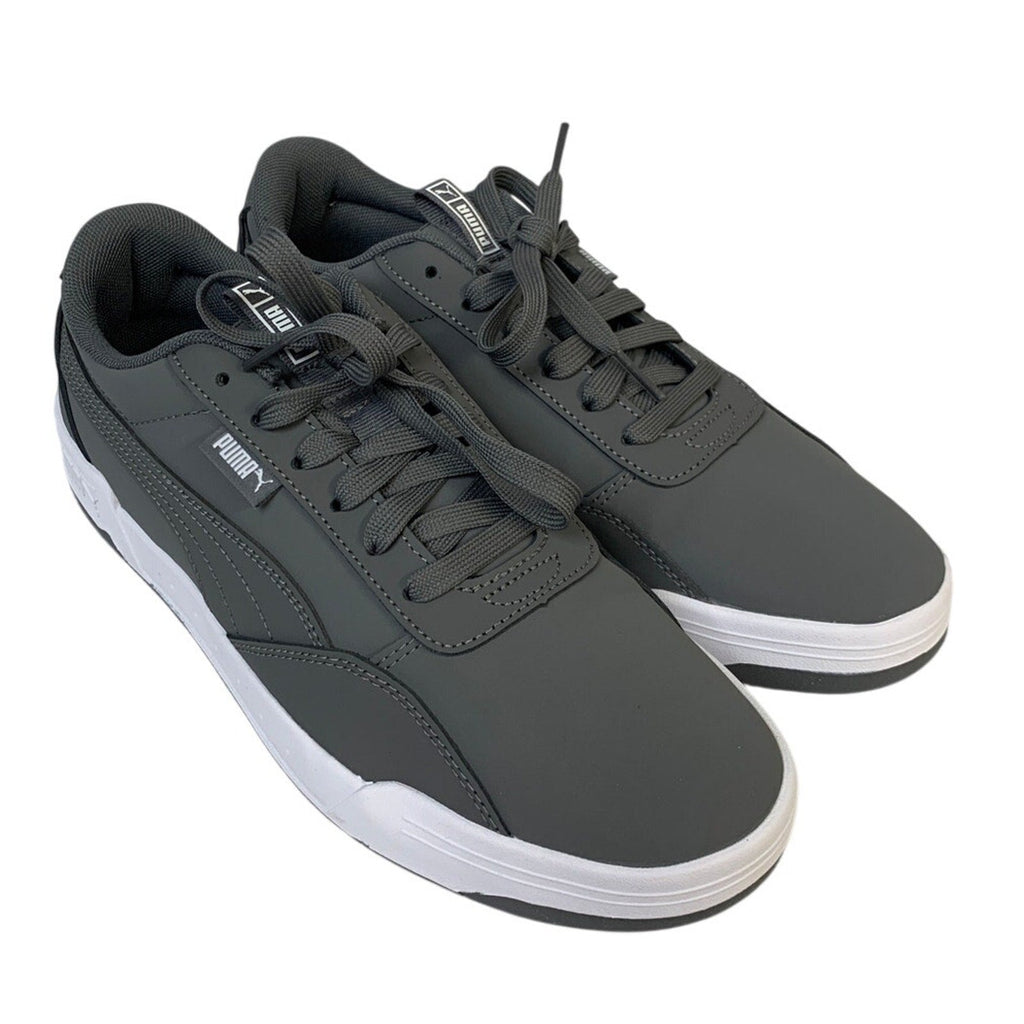 New PUMA Mens Size 9 Gray Faux Leather SoftFoam+ Lace Up Skate Sneaker Shoes