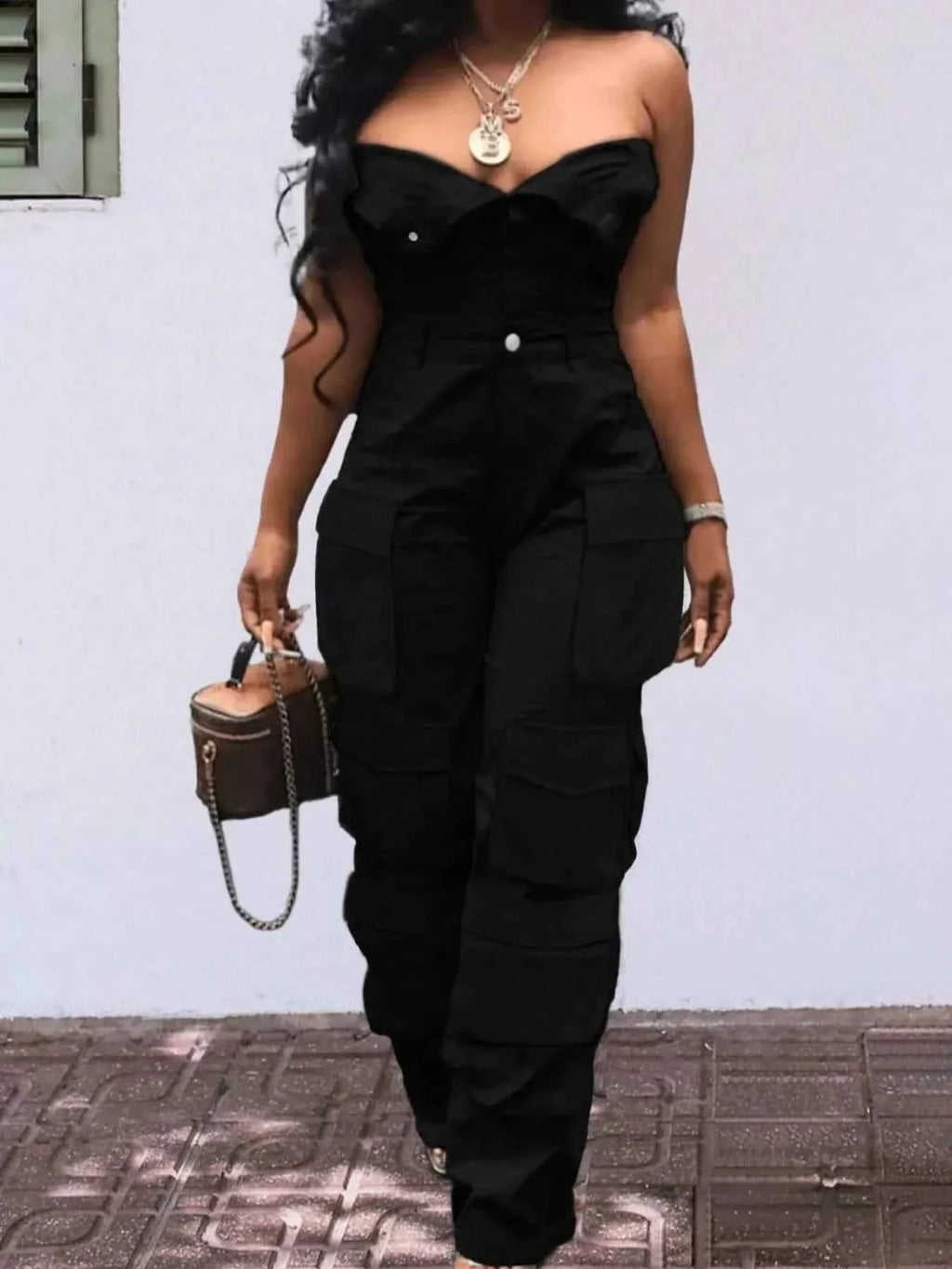 Tube Snap Down : Cargo Jumpsuit