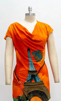 Women's Belted Cowl Neck Tunic Top