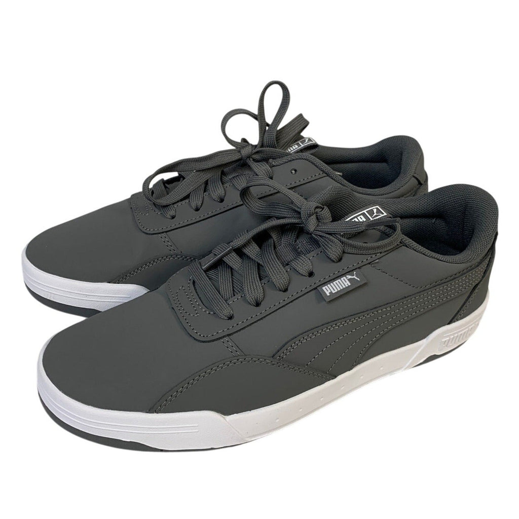 New PUMA Mens Size 9 Gray Faux Leather SoftFoam+ Lace Up Skate Sneaker Shoes