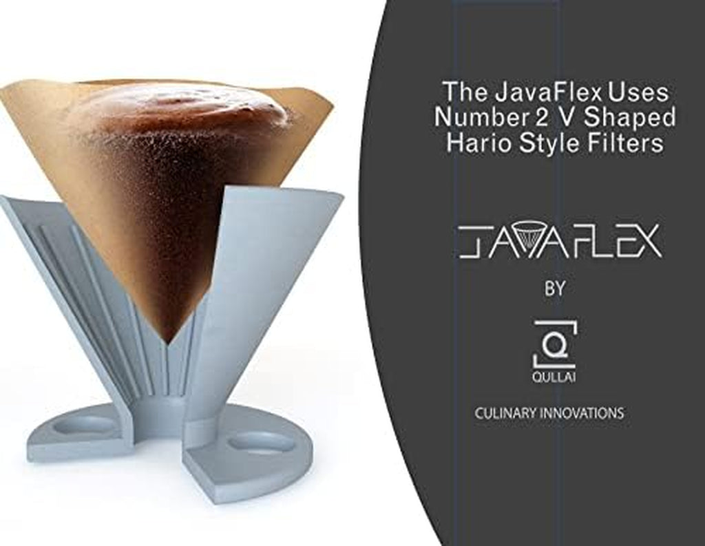 The Original Javaflex Premium Foldable Silicone Pour over Coffee Maker and Storage Pouch. Uses #2 V60 Cone Coffee Filters