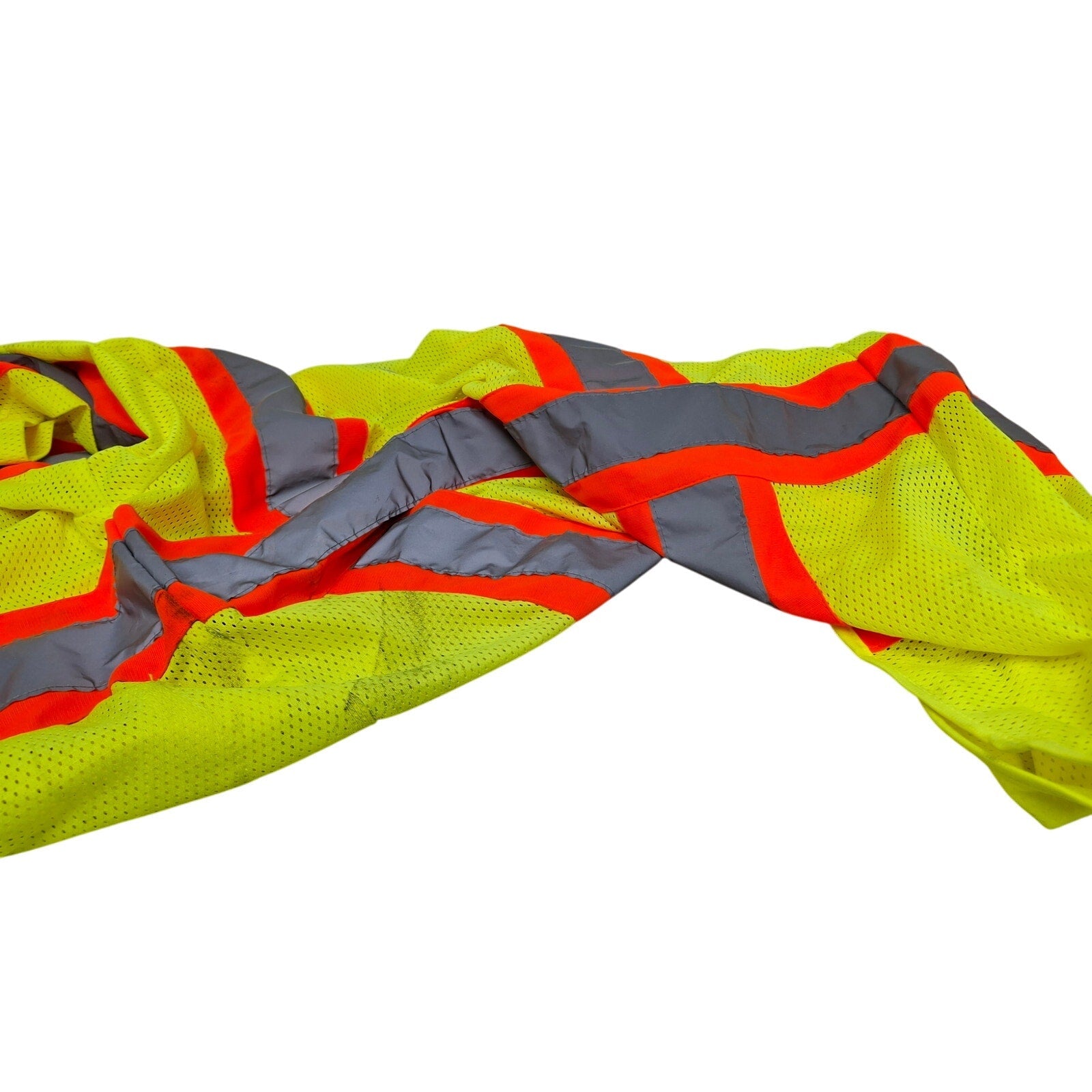 Lot of 6 Construction Workers Hard Hats Safety Helmets w Large Reflective Vest