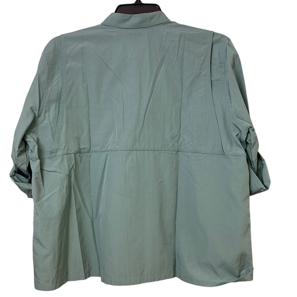 New Eddie Bauer Womens XL Guide 3.0 UPF 50+ Dusty Loden Green Long Sleeve Shirt