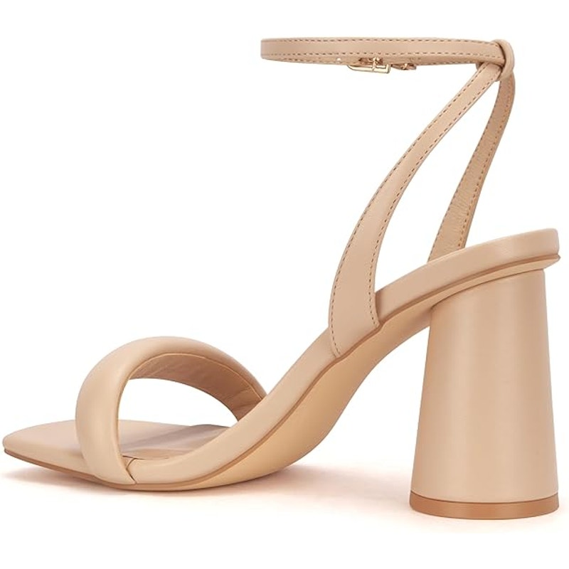 New Viciously Vixen Womens 8 Tan 4" Block Heel Open Toe Strappy Sandal Shoes