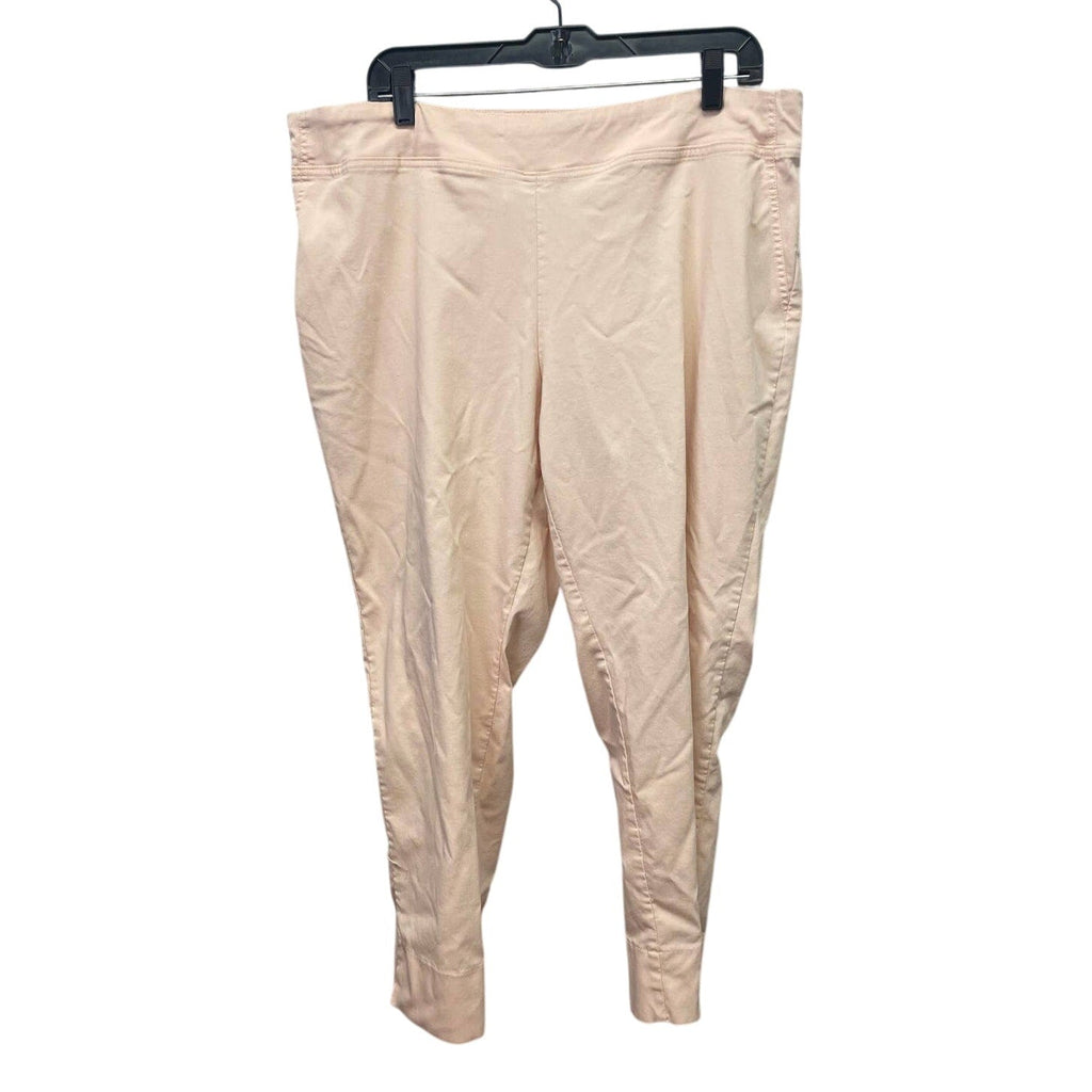 Dalia Size 18W Pale Pink Rayon Blend Elastic Waist Pull On Pants Faux Pockets