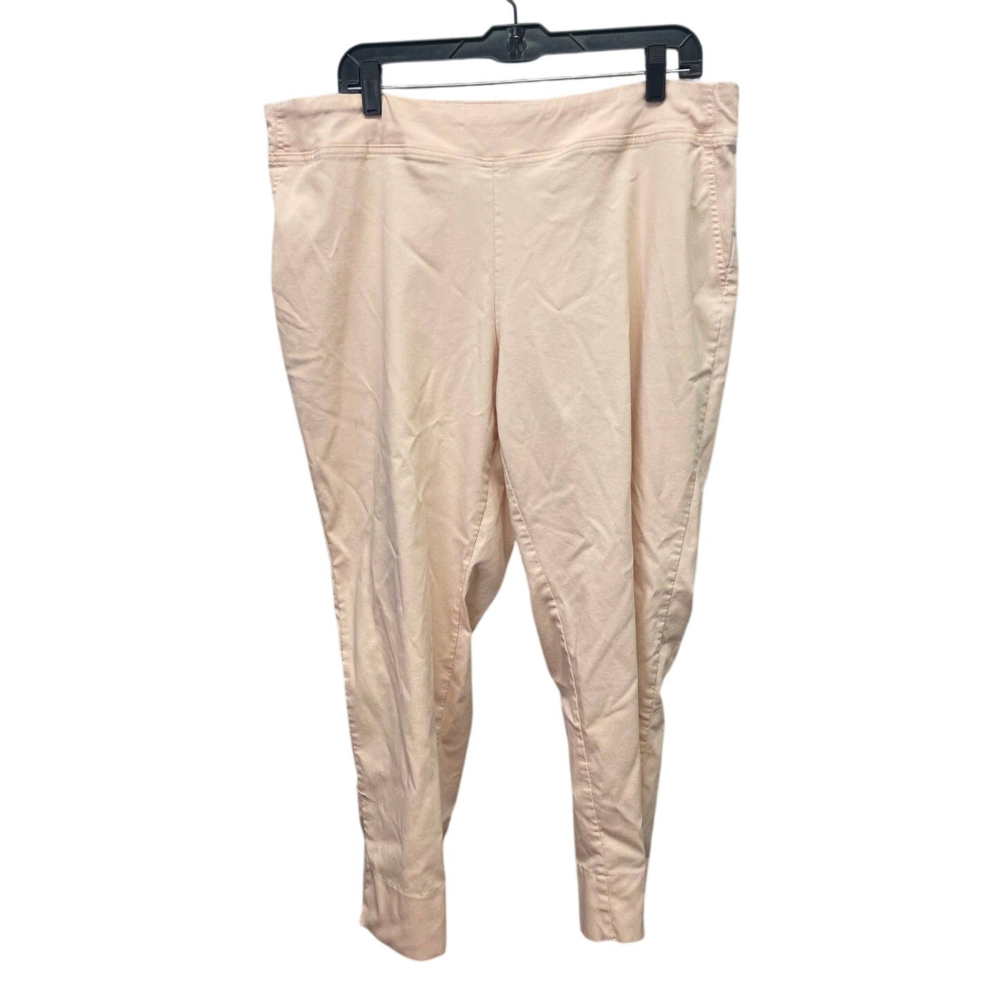 Dalia Size 18W Pale Pink Rayon Blend Elastic Waist Pull On Pants Faux Pockets