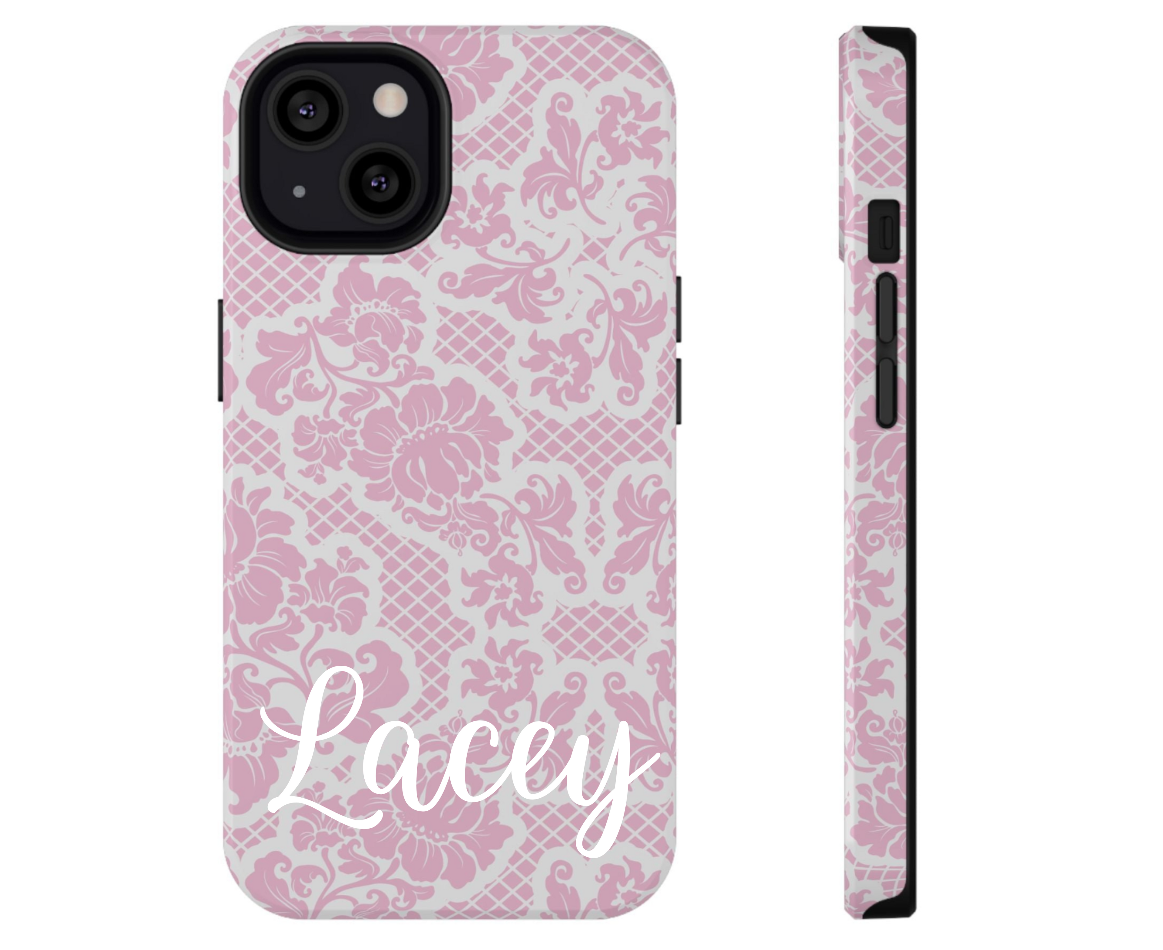 Customizable: Pink Lace Inspired Elegantly Chic Impact-Resistant Case