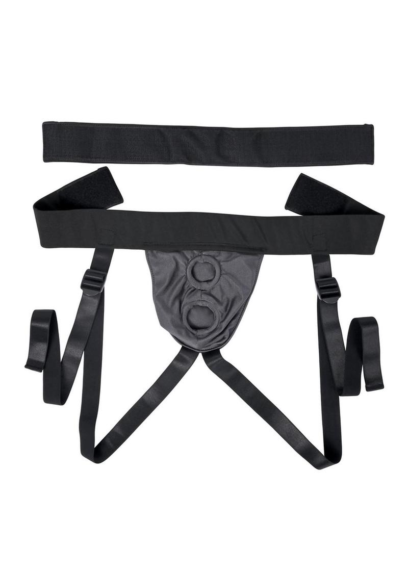 Gender X Double Rider Harness with Vibrating Ring