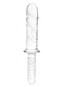Glas Girthy Glass Cock Double Ended with Handle