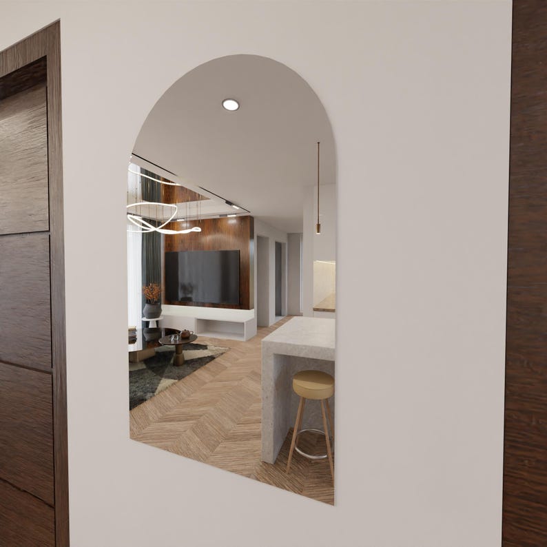 Arched LED Bathroom Mirror – Modern Lighted Vanity Mirror with Touch Sensor | Handmade Frameless Backlit Wall Mirror