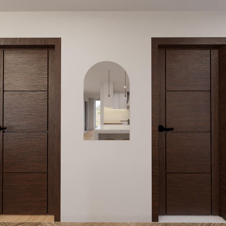 Arched LED Bathroom Mirror – Modern Lighted Vanity Mirror with Touch Sensor | Handmade Frameless Backlit Wall Mirror