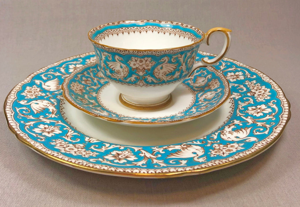 Crown Staffordshire Ellesmere Tea Cup and Saucer. Amazing Set with Repousse Detail ing, Number 14962 .