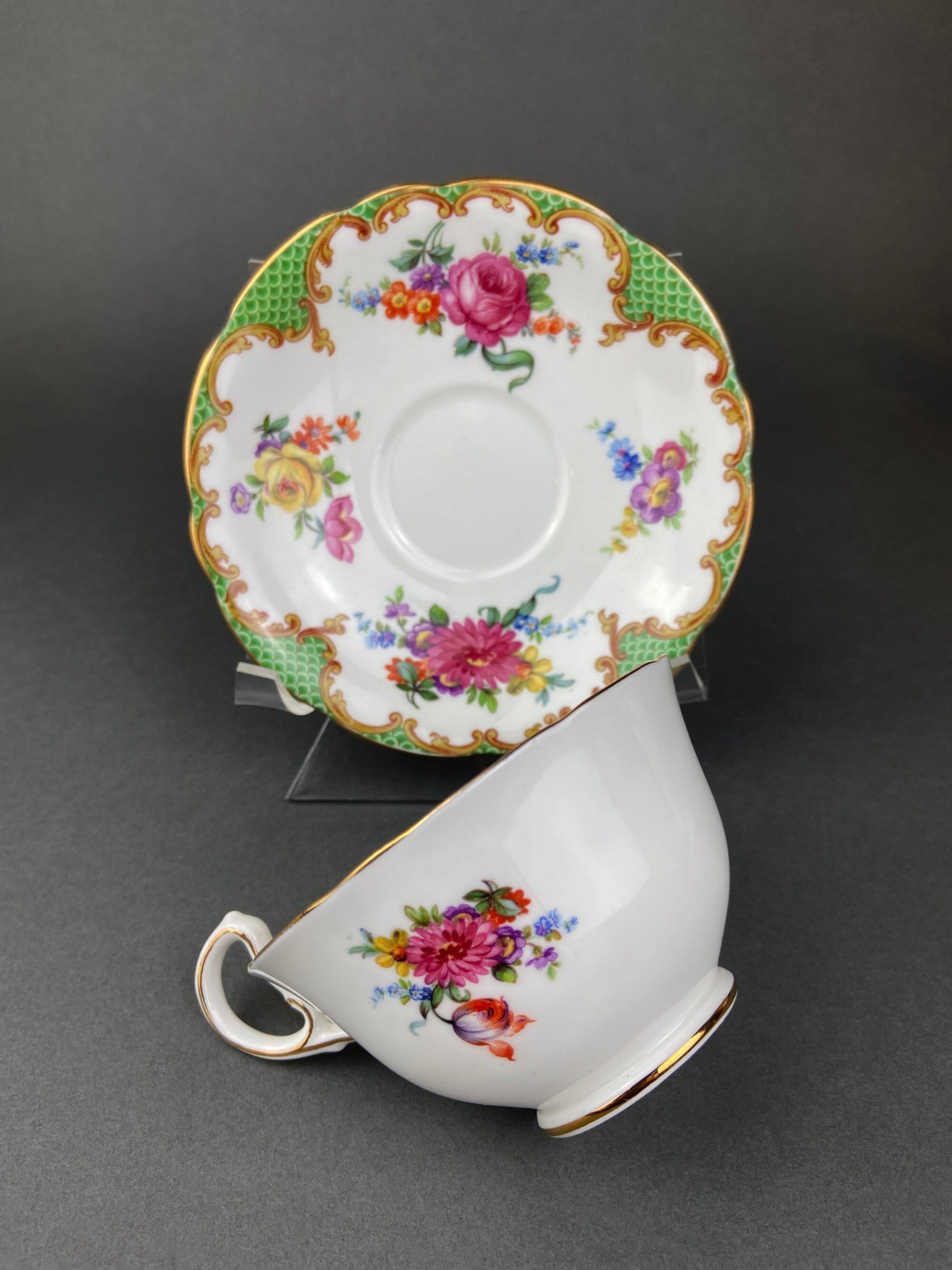 Vintage Aynsley Fine Bone China Tea Cup and Saucer - Floral England