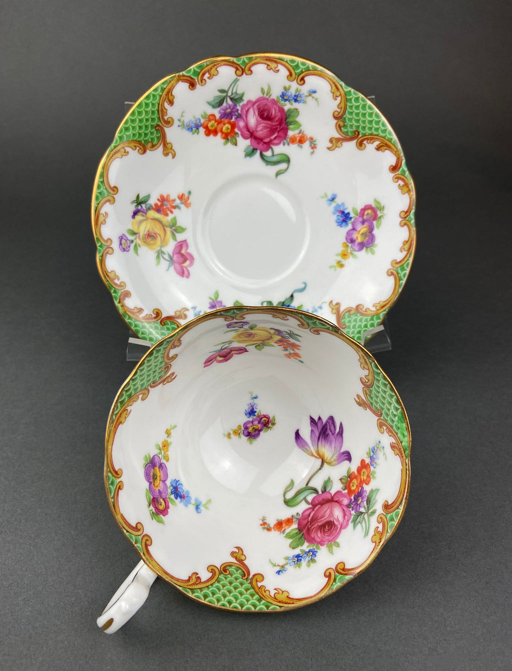Vintage Aynsley Fine Bone China Tea Cup and Saucer - Floral England