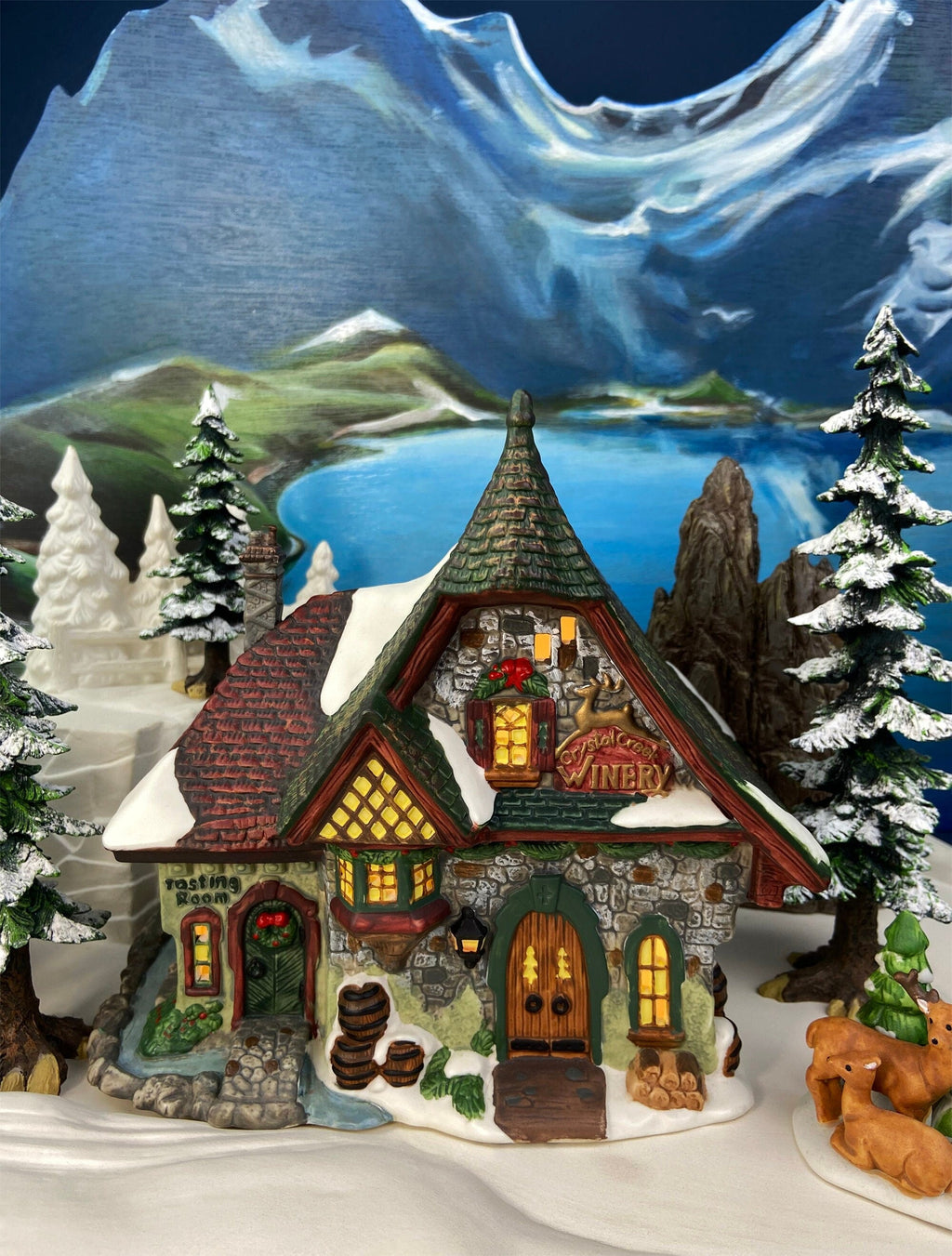Department 56 North Pole Series Illuminated Christmas Village House - Glass Ornament Works