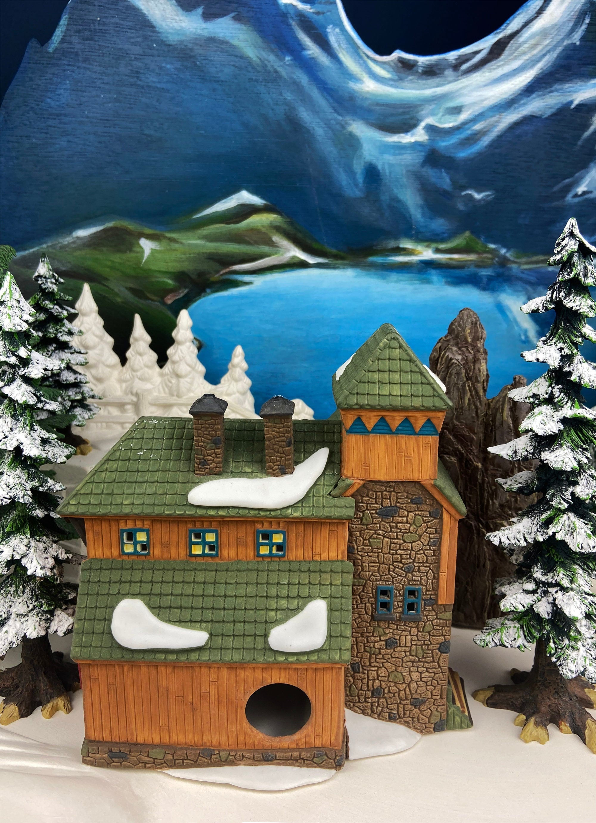 Christmas Village Accessories by Department 56. Illuminated McGrebe Cutters and Sleighs.  New England Village Series.