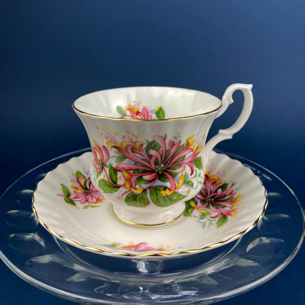 Vintage Teacup or Coffee Cup and Saucer by Royal Albert. Dainty Dina Series, Mary. Hand Painted Roses. English Breakfast.