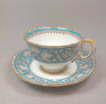 Crown Staffordshire Ellesmere Tea Cup and Saucer. Amazing Set with Repousse Detail ing, Number 14962 .