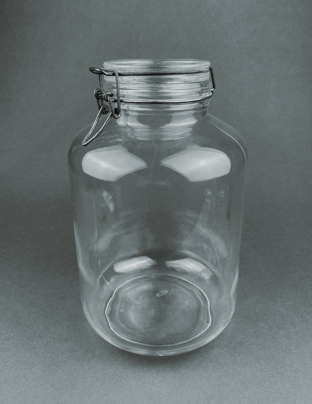 Vintage Italian Glass Jar, Large Hermetic Storage