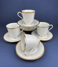 Noritake Allison Tea Set: Gold Band China Cups and Saucers (Set of Five)