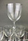 Fostoria Contour Clear Crystal Goblets with S-Shaped Stem. Set of Seven Water or Juice Stemware.  Luxurious Barware. Gift for Him.
