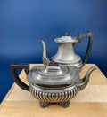 Vintage Pewter Teapot and Coffee Pot. Set of Two Beautifully Detailed Serving Pots. Fluted Body. Made in England. Pewter Collectors.