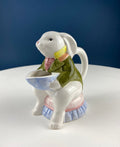 Cute Bunny Sitting in Armchair Creamer. Animal Creamer or Honey Dispenser. Funny Cream Serving Dish. Fun Breakfast Dish for Kids.