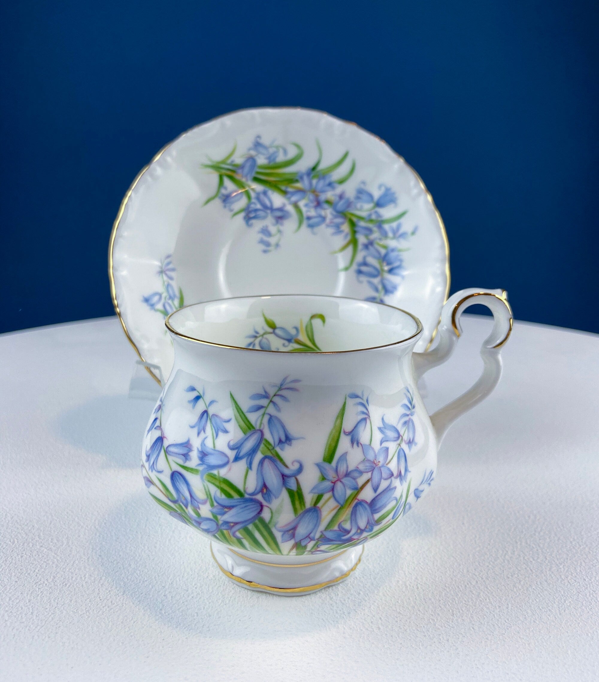 Vintage Forget-Me-Not Teacup & Saucer. Royal Albert Sonnet Series: Coleridge. Collectible Tea Set. English Breakfast in Garden. Wedding Gift