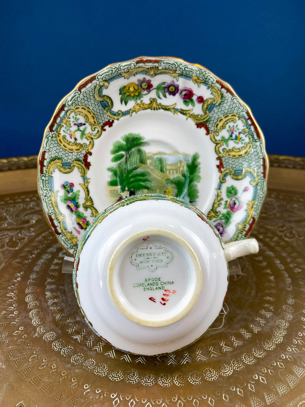 Tiffany and Co. Tea or Coffee Set. Chinoiserie or Asian Hand Painted Motif. Set of 4